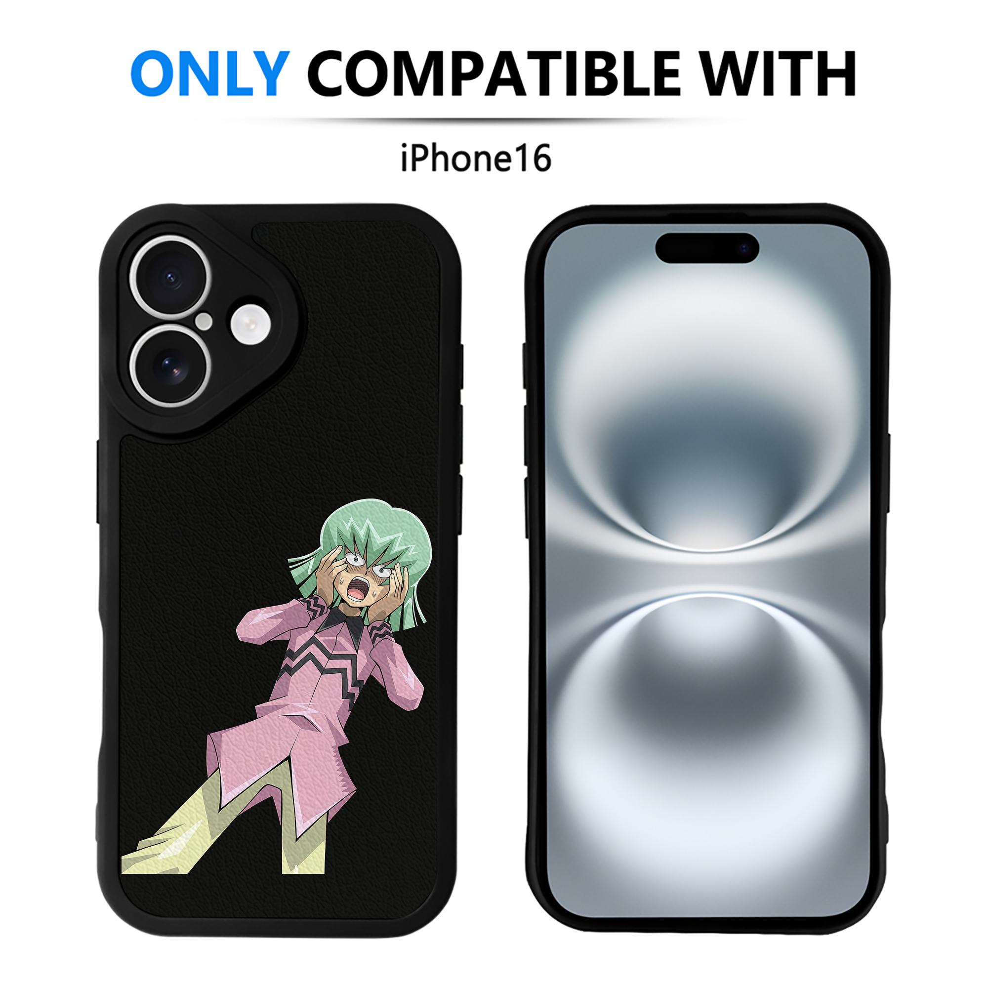 （画像用） 遊☆戯☆王 Yu-Gi-Oh! 【iPhone 16シリーズ対応】シリコンスマホケース（レザー調） 材質：シリコン